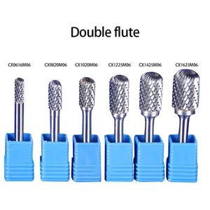 Premium Double Flute Cut Rotary 1/4" 6mm SHK 8mm HEAD Cylindrical CX0820M06 - Picture 1 of 10