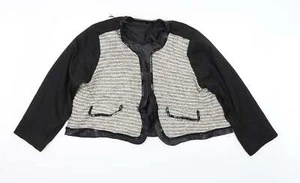 Piment Rouge Womens Black Striped Jacket Size 2XL Hook & Loop - Picture 1 of 12