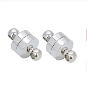 2X rhodium Strong Magnet Clasps Ending Caps Bracelet Connect Magnetic Clasps - Picture 1 of 1