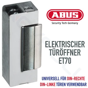 ABUS Elektrischer Türöffner ET70, ET80 | Universell einsetzbar Links Rechts - Picture 1 of 16