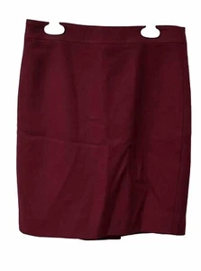 J Crew Pencil Skirt Wool Petite Womens Sz 2p Red Career Work Wear Knee Length - Picture 1 of 5