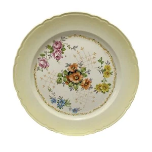 Dresden Chintz Royal Hand Decorated Vintage Dining Plate Off White Floral Print - Picture 1 of 7