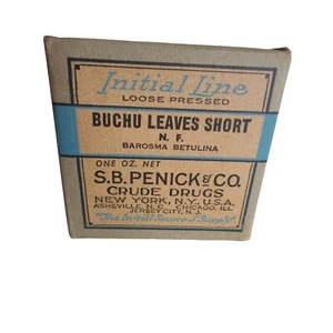 Vintage NOS Full Box - Buchu Leaves Short Penick & Co Crude Drugs Unopened - Picture 1 of 7