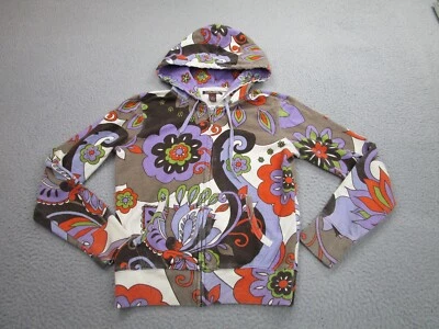 VINTAGE Lucky Brand Sweater Womens XS Floral Flowers y2k AOP Hoodie Sweatshirt - Image 1 of 4