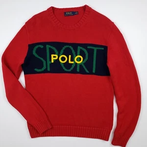 Polo Ralph Lauren Jersey Mediano Hombre Rojo Deportivo Bordado Tejido Suéter Algodón - Imagen 1 de 18
