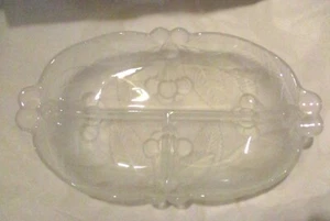 Mikasa Bountiful Cherries Frosted Glass Divided Dish - Picture 1 of 4