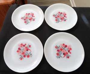 4 Fire King Primrose Salad Plates Excellent Condition Great Graphics 1960-62 - Picture 1 of 10