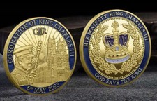 King Charles III Coronation Gold Coin Westminster Abbey Coronet Queen Camilla UK