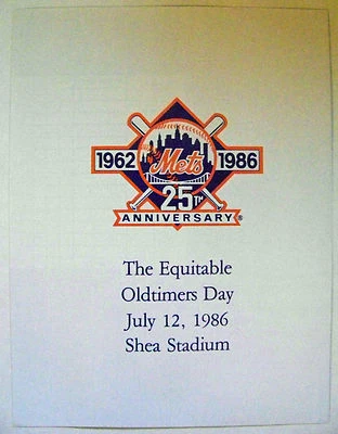 Shea Stadium New York Mets 7/12/86 1986 Old Timers Game Program (short one) - Image 1 of 2