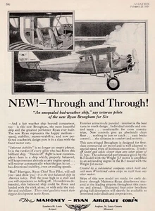 1929 Mahoney-Ryan Brougham Aircraft Ad 4/10/2025c - Bild 1 von 1