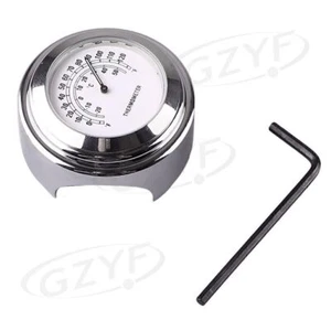 7/8"~ 1" Universal Motorcycle Handlebar Mount Thermometer Waterproof Chrome - Picture 1 of 5