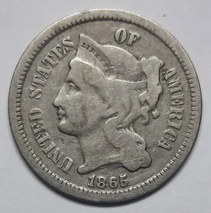 1865 Three Cent Piece! - Picture 1 of 2