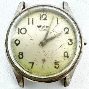 Vintage 32mm Wyler 1080/8-1162 Incaflex Men's Mechanical Wristwatch Swiss Steel - Picture 1 of 3
