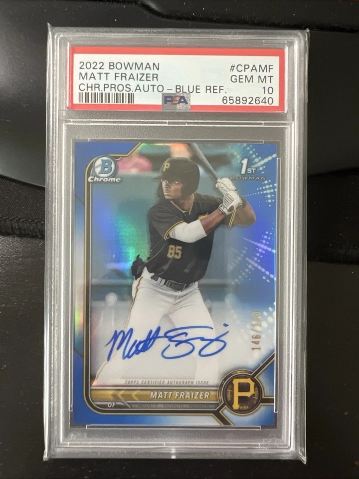 2022 Bowman Chrome Matt Fraizer Blue Refractor Auto 1st /150PSA 10 AP - Image 1 of 1