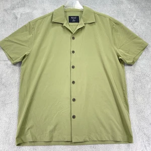 Bylt Basics Paloma 2.0 Shirt Mens XL Green Logo Stretch Camp Collar Button Up - Picture 1 of 9