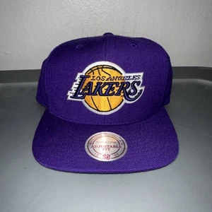 Mitchell & Ness LA Lakers Purple Basic Wool Solid Adjustable Snapback Hat Cap - Picture 1 of 6