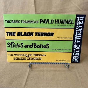 NY Shakespeare Festival Program Rabe Trilogy Pavlo Hummel Sticks & Bones 1970s - Foto 1 di 4