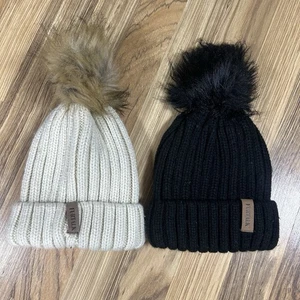 2 FURTALK Cappello Invernale in Maglia per Bambini Ragazzi Ragazze Fuzzy Pom Berretto Berretto Cotone Foderato - Foto 1 di 5