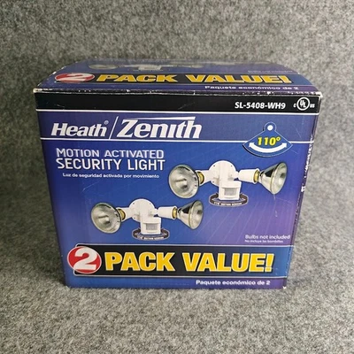 Heath/Zenith Motion Security Light 2-Pack SL-5408WH9 | NEW | Dual Flood Lights - Image 1 of 4