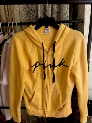 Chaqueta con Capucha Victoria's Secret ROSA Amarilla Cremallera - Pequeña Foto 1 de 3