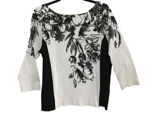 Suéter Top Mujer Casa Blanca/Mercado Negro Talla XL Negro Marfil Manga 3/4 - Imagen 1 de 6