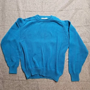Vintage Steeplechase 100% Baumwolle Strickpullover Blau Pulli Rundhals - Bild 1 von 7