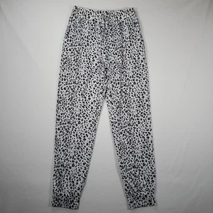 Leopardenmuster Hose Damen klein weiß schwarz Jogginghose Lounge Gummibund Bündchen - Bild 1 von 12