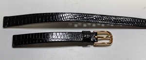 NOS Pulsar by Seiko Damen 8 mm schwarz Leder Kunstleder Eidechse Uhrenarmband Modell 640LC - Bild 1 von 5