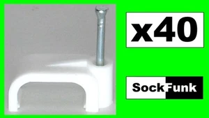 9mm(h) x 18mm(w) Cable Clips White Flat EXTRA LARGE (for 10mm Twin & Earth Wire) - Picture 1 of 1
