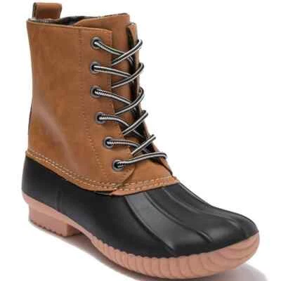 Botas de pato con cordones al tobillo Report para mujer talla US 6 tostadas negras de goma Foto 1 de 4