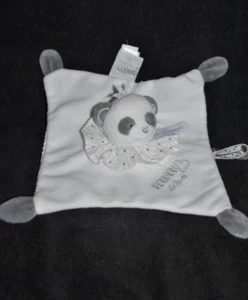 🐼Panda plat blanc DOUDOU ET COMPAGNIE DC3536 étoiles grises abracadabra TTBE - Picture 1 of 2