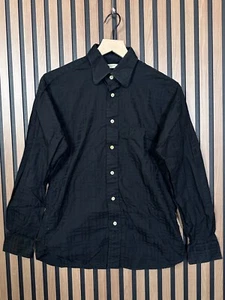 Burberry Shirt Small Mens Black Woven Art Long Sleeve Button Casual Twill - Picture 1 of 7