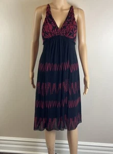 Vintage Vivienne Tam Black Red Sheer Mesh Y2K Whimsigoth Dark Romance Dress 0/XS - Picture 1 of 6