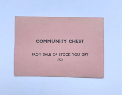 Replacement Vintage Monopoly Squared Corner Plain Back Community Chest Cards - Image 1 of 4