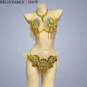 New Arrival Sexy Samba Carnival Women Wire Bra & Belt Stones Samba Sexy Suit - Picture 1 of 21