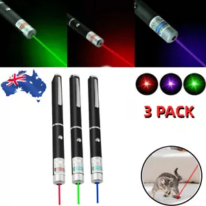 3 Packs Laser Pointer Pen Red Green Blue Light Visible Beam Lazer for Pet Office - Picture 1 of 10