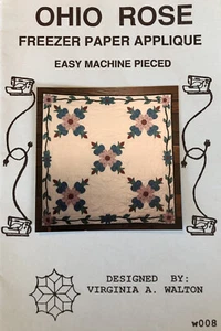 Vintage Quilt Pattern: Ohio Rose Freezer Paper Applique - Virginia Walton - Picture 1 of 4