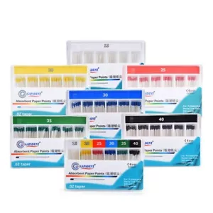 200Pc/Pack Endodontic Dental Pure Cotton Paper Absorbent Paper Points 0.02 Taper - Picture 1 of 9