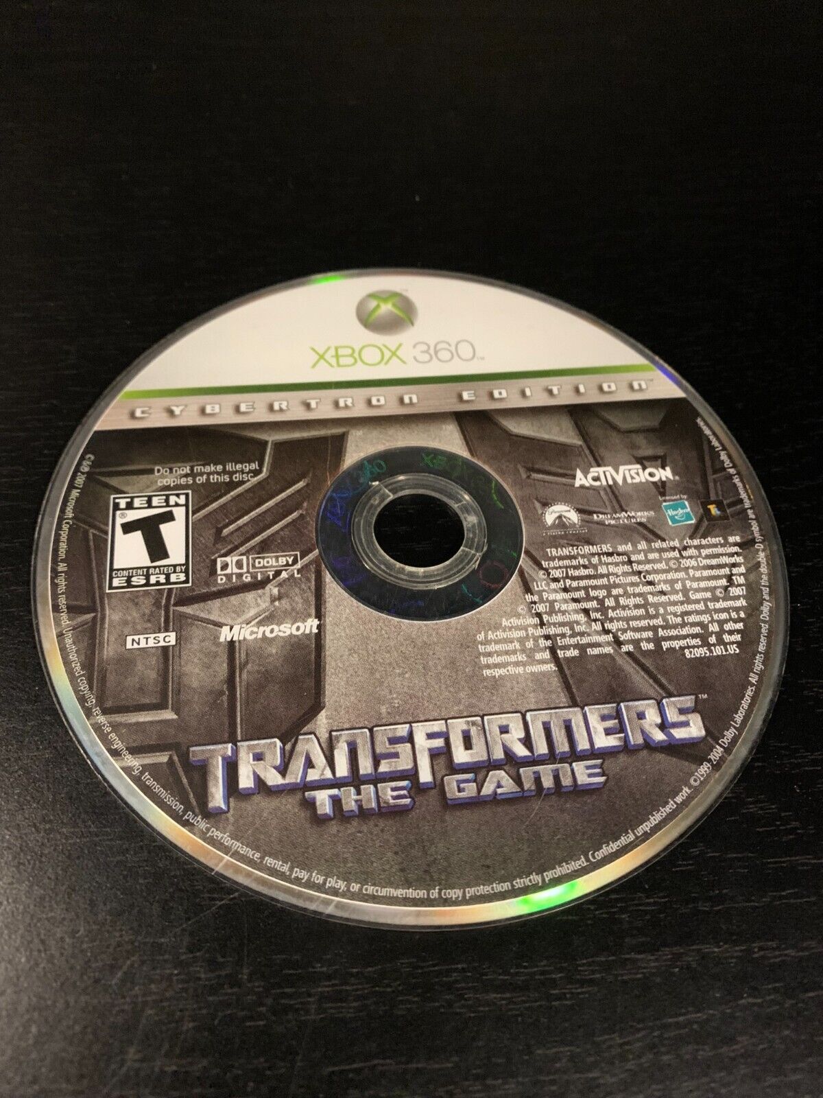 Transformers: The Game (Microsoft XBOX 360) Tested W/Pic, Disc Only, Authentic