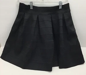 EXPRESS Fun Black Pleated Circle Skater Rubber Short Skirt SZ M - Picture 1 of 12