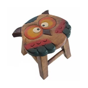 Kids Wooden Stool Owl - Picture 1 of 5
