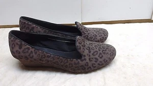 Easy Spirit 5.5M 36 Brown Black Leather Slip On Loafer Wedge Pumps Women's Shoes - Picture 1 of 6