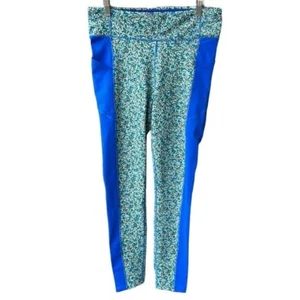 Lands’ End Leggings Pantalón Azul Floral Pull On Activo Ocio Senderismo Correr Grande - Imagen 1 de 8