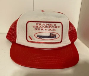 Vintage KC Frank's Transport Service Patch Mesh Foam Double Snapback Trucker Mütze - Bild 1 von 5