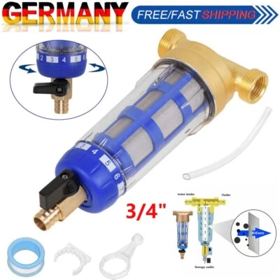 Rückspülfilter 3/4" Vorfilter Edelstahl Entkalken Wasserfilter Wasserreiniger - Bild 1 von 4