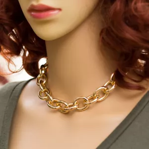 Pearl Earrings Gold Necklaces for Women - Long, Tree Penda, Chunky Chain Choker - Picture 1 of 25