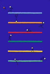 Hochwertiger Teppich Kinderzimmerteppich Männchen blau 133x180cm NEU - Bild 1 von 1