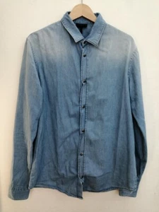 Emporio Armani Men's Denim Shirt Button Down Long Sleeve Blue Size L - Picture 1 of 6