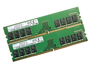 DESKTOP RAM- 2x SAMSUNG 8GB | DDR4 | PC4-2666V | PC4-21300 | 1Rx8 | 288P NON ECC - Picture 1 of 1
