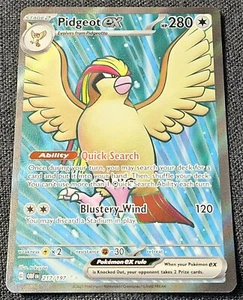 Pokemon Pidgeot EX 217/197 Obsidian Flames Ultra Rare Art Holo Illustration NM - Picture 1 of 2